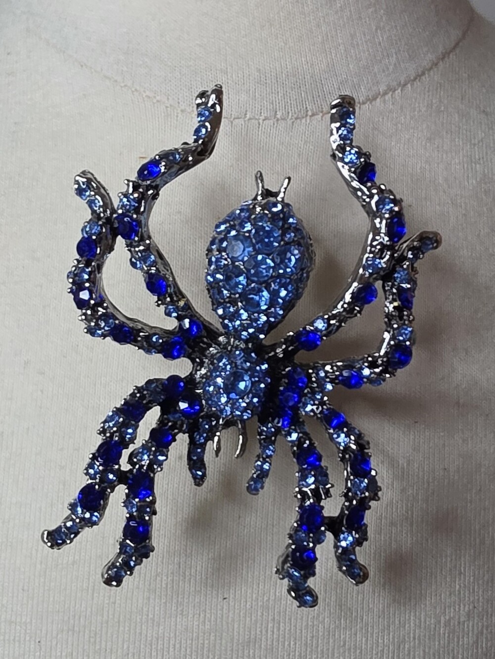 Blue Crystal Spider Brooch - Women Jewelry